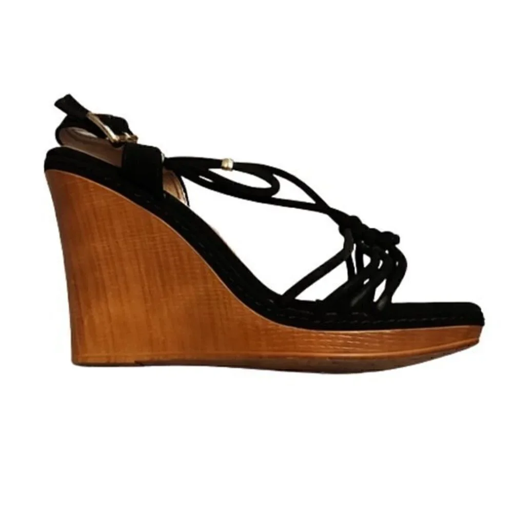 Black Sandal Wedge - Size 10